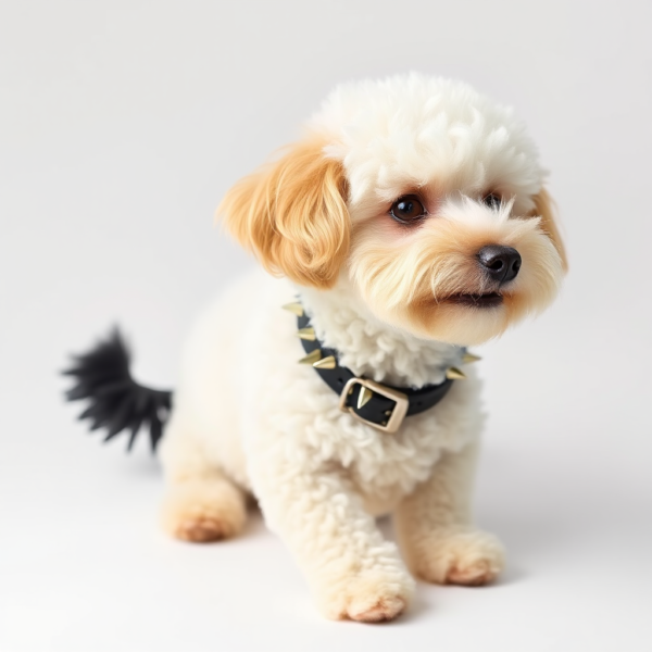 A spiked collar for a toy poodle