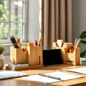 Modular Bamboo Desk Organizer